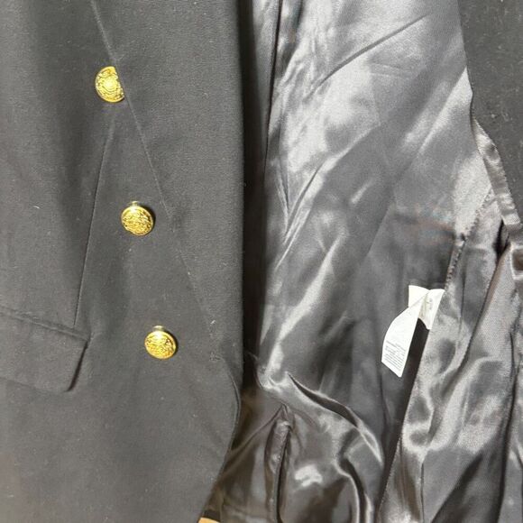 Banana Republic Captain Blazer Women's 8P Black Gold Buttons Double Breasted - Picture 4 of 12